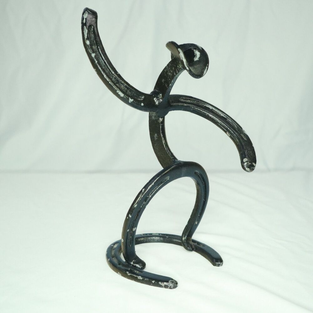 Horse Shoe Sculpture Cowboy 10" tall